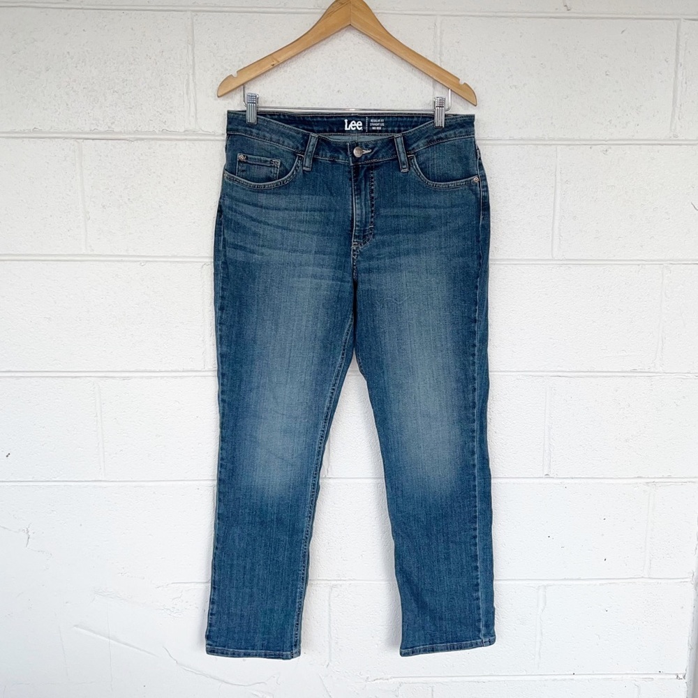 Lee Regular Fit Straight Leg Mid Rise Jeans